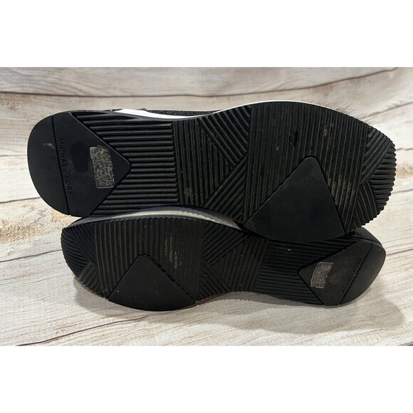 Michael Kors Skyler Pom-Pom Metallic Stretch-Knit Sock Sneaker Size 7 - Picture 7 of 10